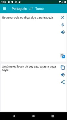 PT-TR Translator android App screenshot 2